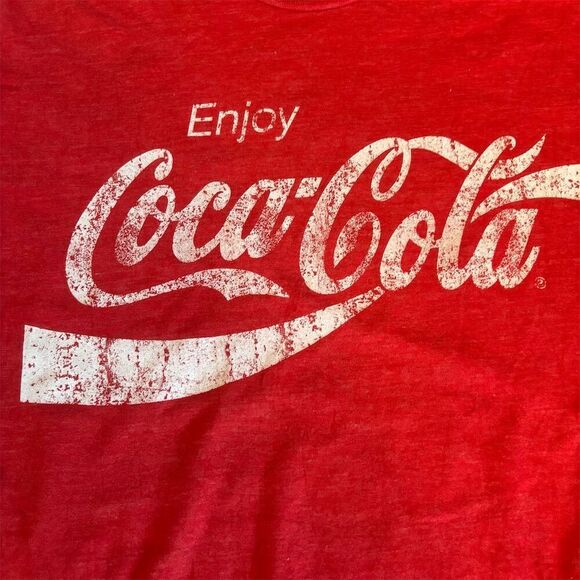 Men's Coca-Cola Enjoy Logo Red Graphic T-Shirt Size S Short Sleeve - Picture 4 of 6